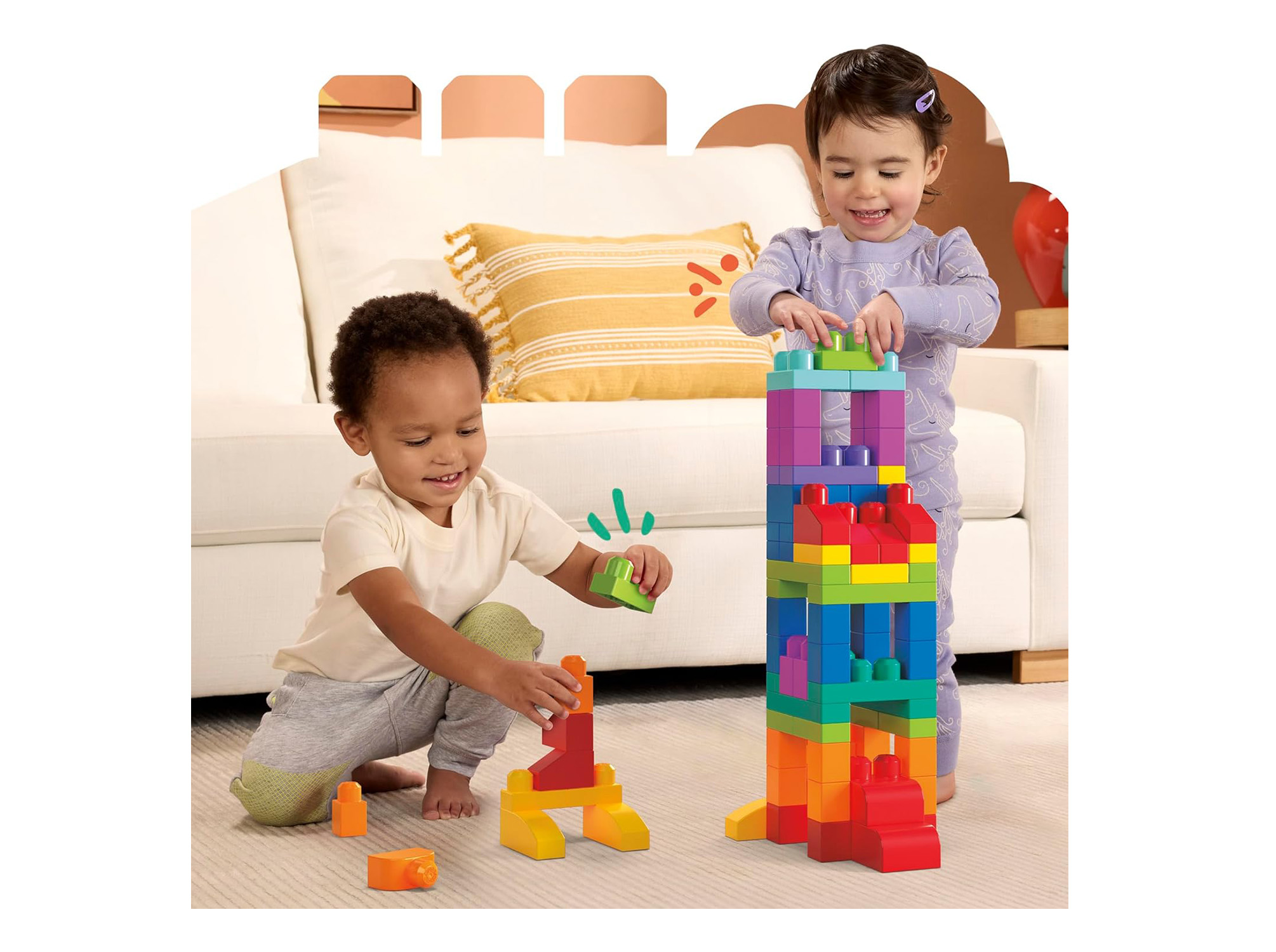 1才からのメガブロック たっぷり80個ブロックパック | Fisher-Price