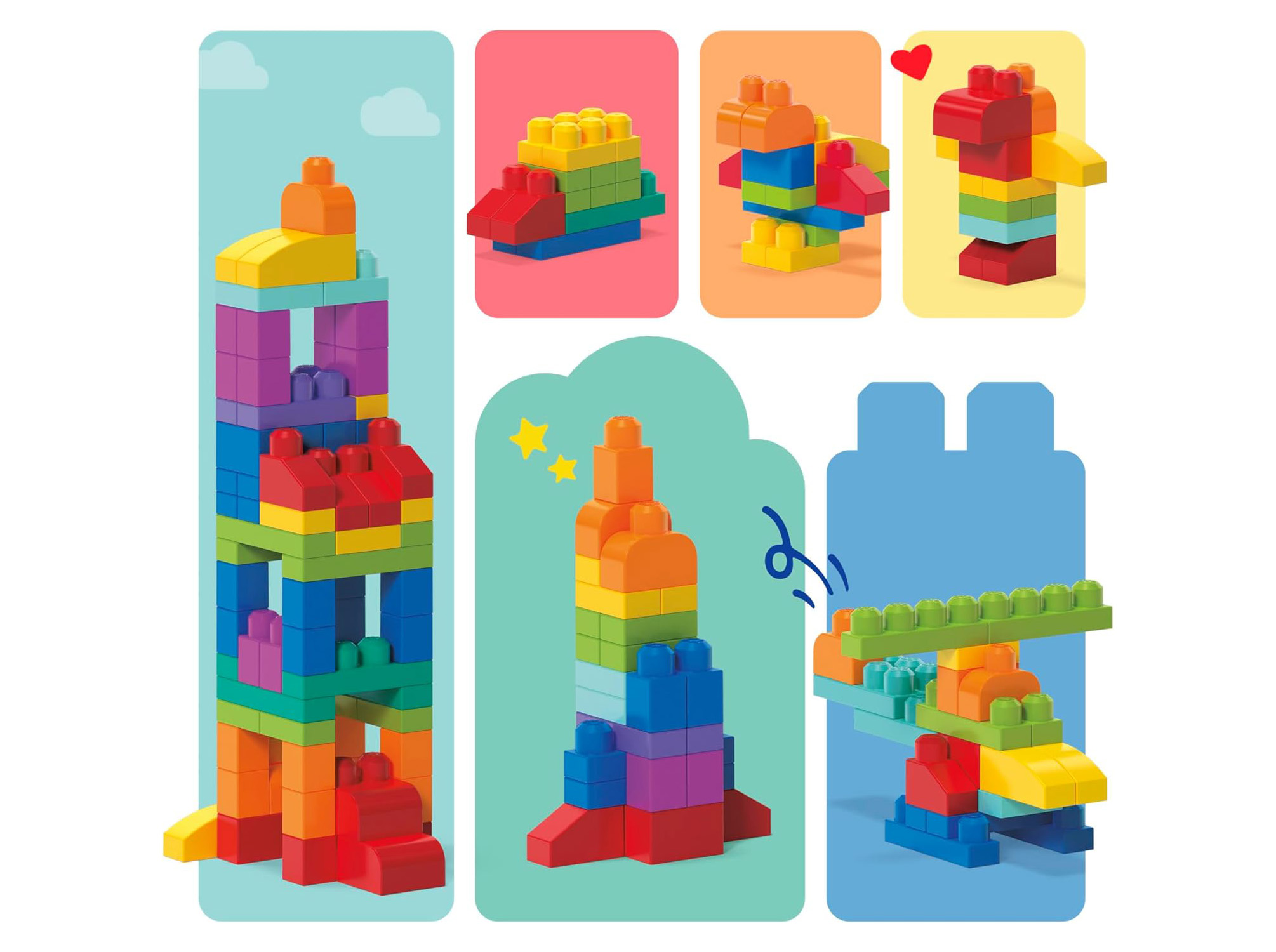 1才からのメガブロック たっぷり80個ブロックパック | Fisher-Price